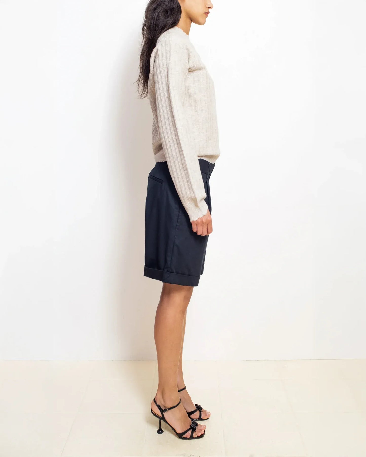 Knitted Mohair Crew Neck Sweater