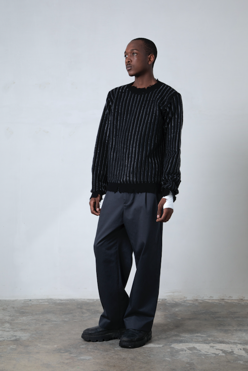 Knitted Mohair Crew Neck Sweater
