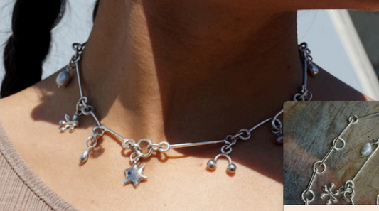 Silver Star Link Necklace