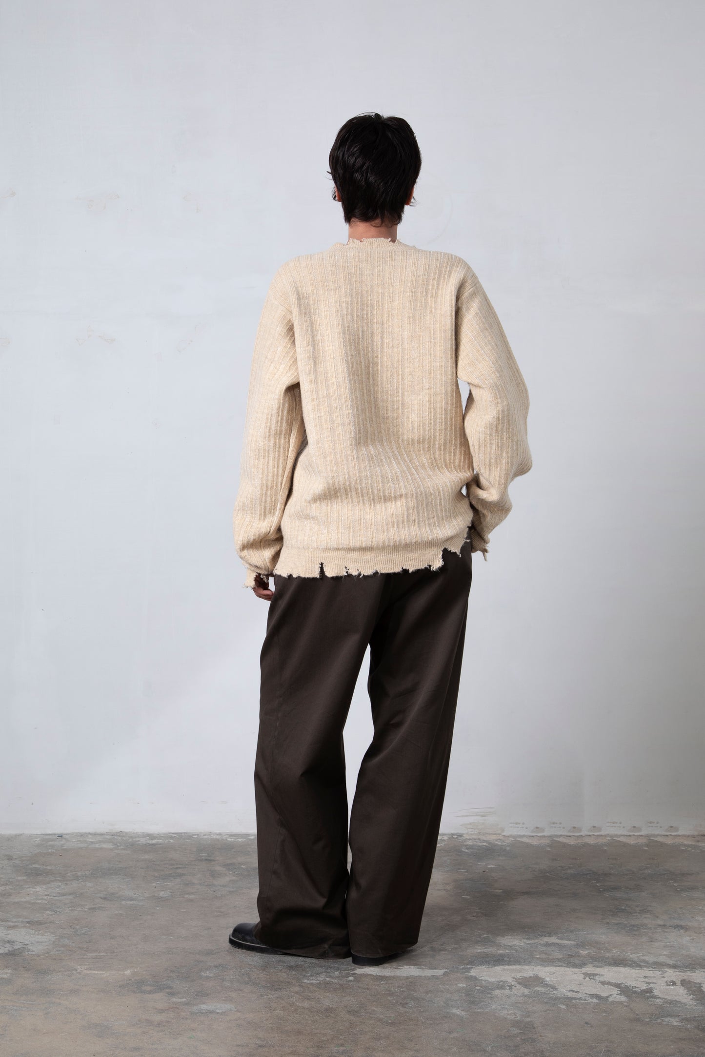 Knitted Mohair Crew Neck Sweater