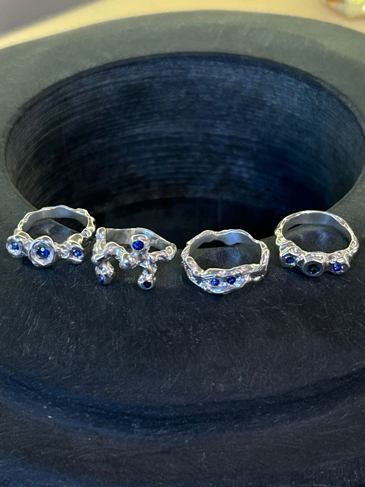 Sapphire and Silver Ring