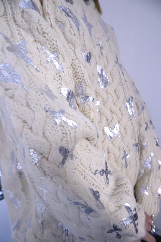Foil print sweater