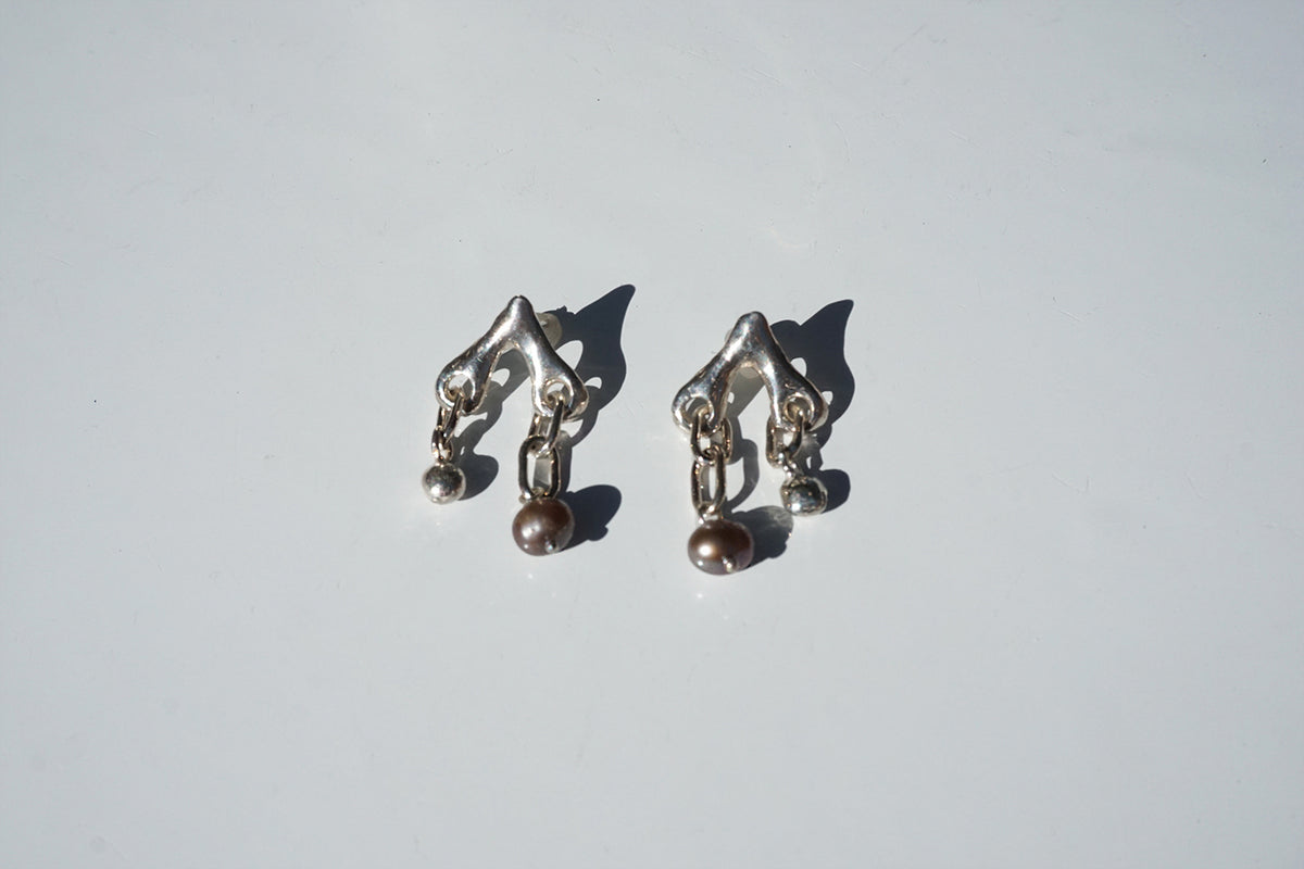 Silver Asymmetric Star Posts with Ball Charm