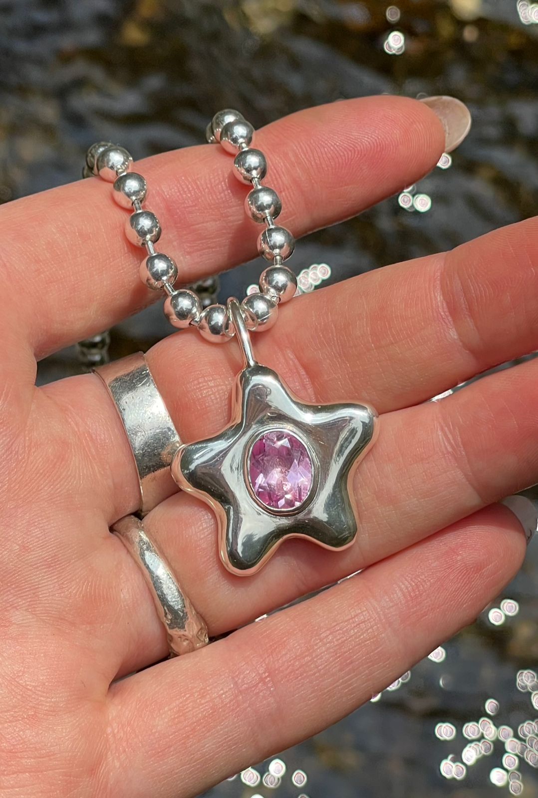 Crystal star necklace