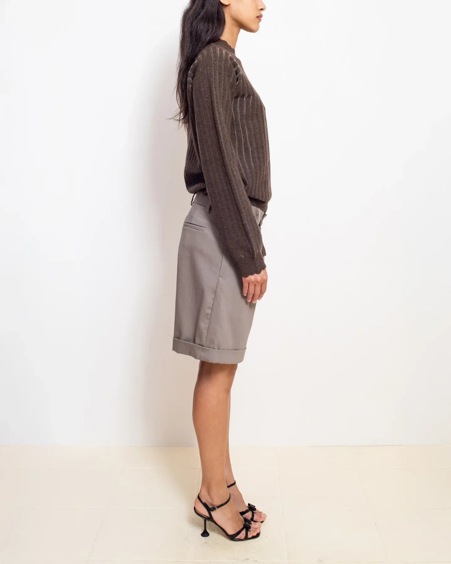 Knitted Mohair Crew Neck Sweater